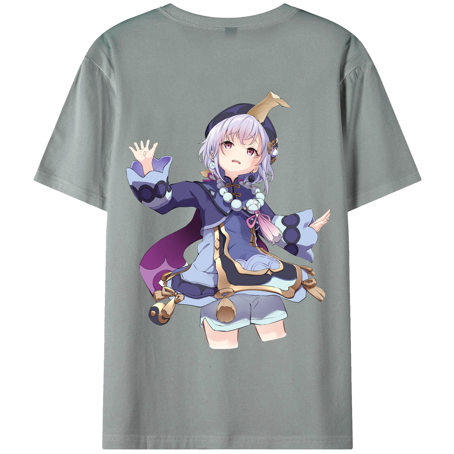 げんし神 七七 なな  genshin Nana 綿100％ メンズ半袖Tシャツ（バックプリント） 通気性
